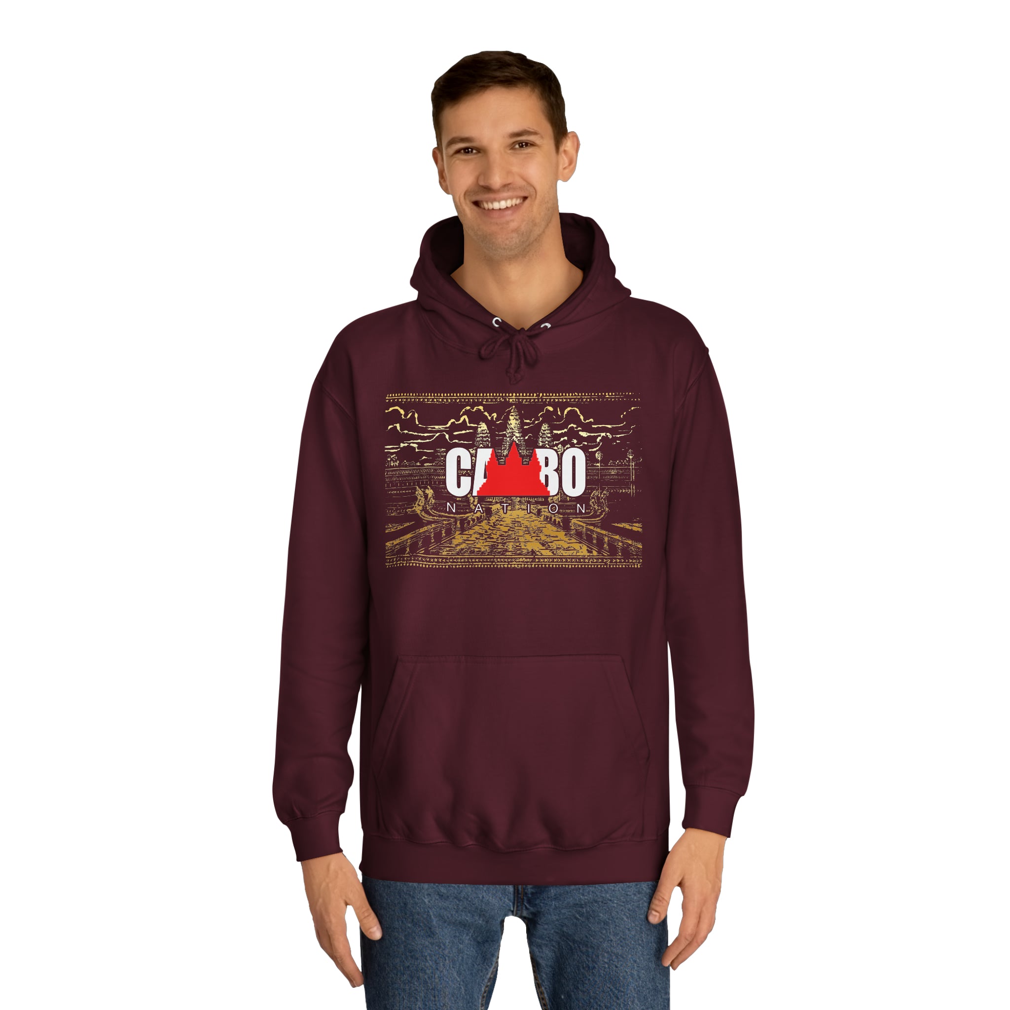Limited Edition Cambo Nation logo with golden Angkor Watt Premium cozy hoodie