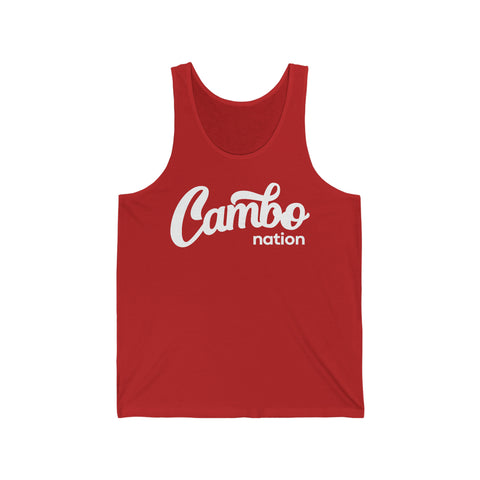 Image of Cambo Nation Script White Font | Unisex Jersey Tank