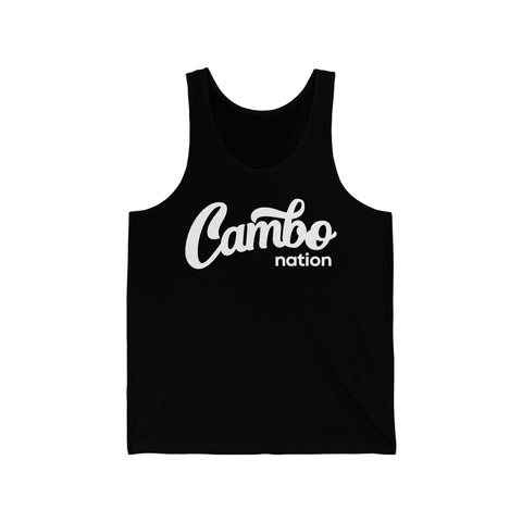 Image of Cambo Nation Script White Font | Unisex Jersey Tank