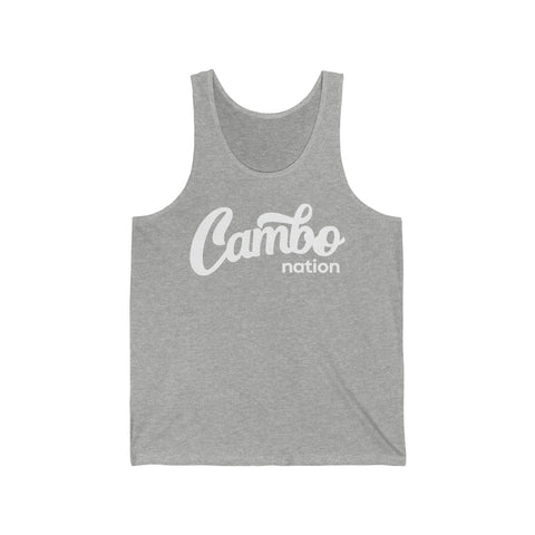 Image of Cambo Nation Script White Font | Unisex Jersey Tank